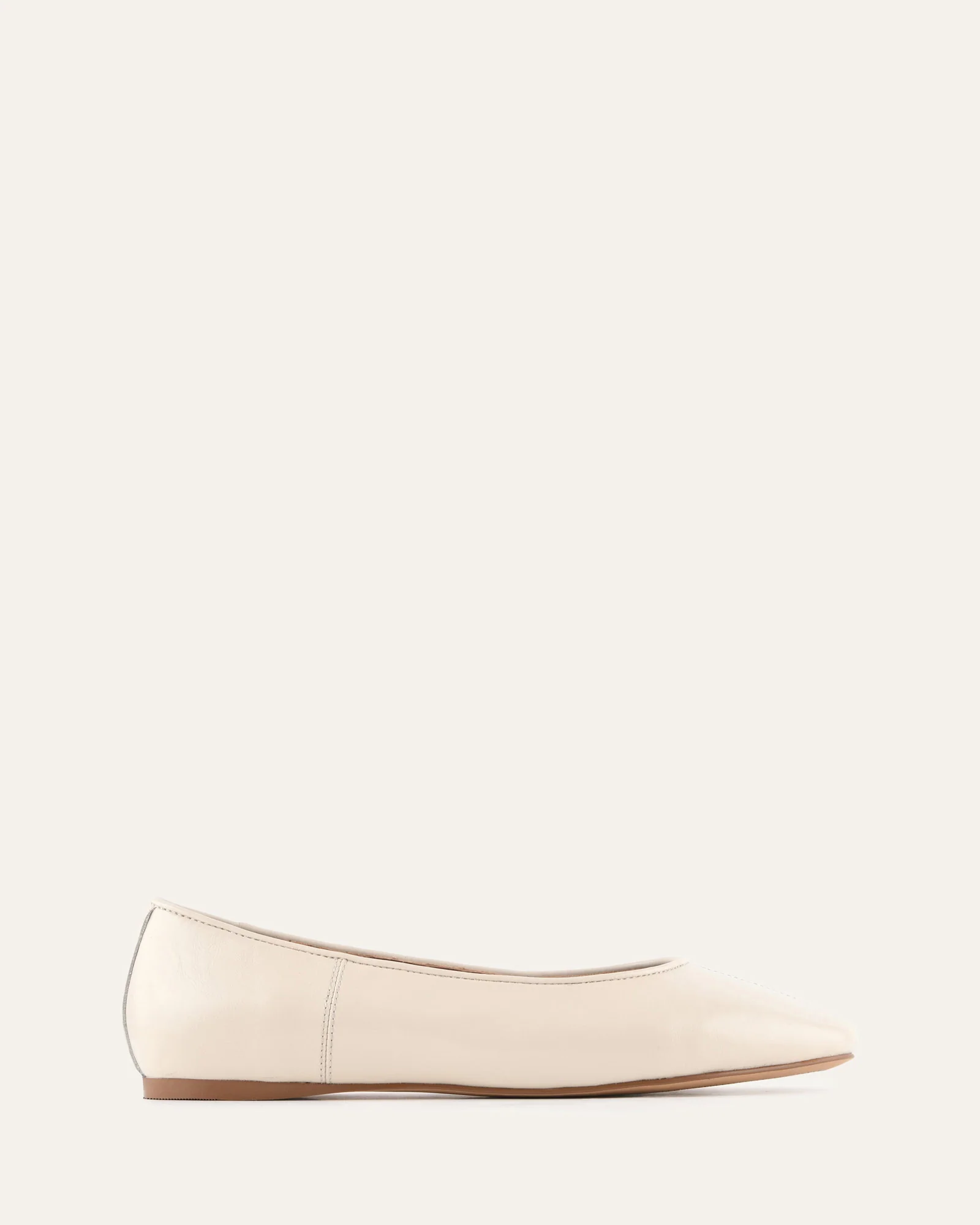 YARRA DRESS FLATS OFF WHITE LEATHER