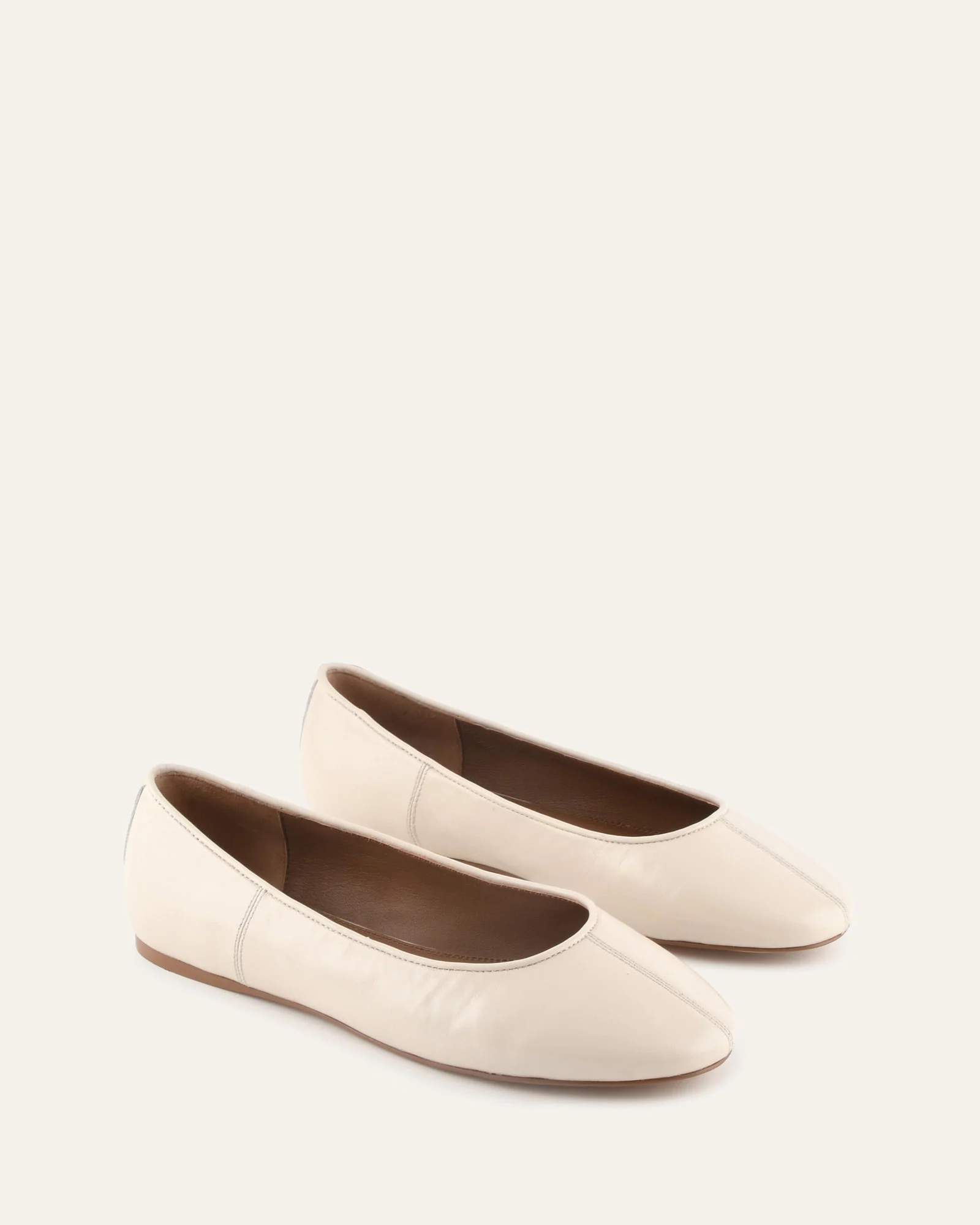 YARRA DRESS FLATS OFF WHITE LEATHER - Image 3