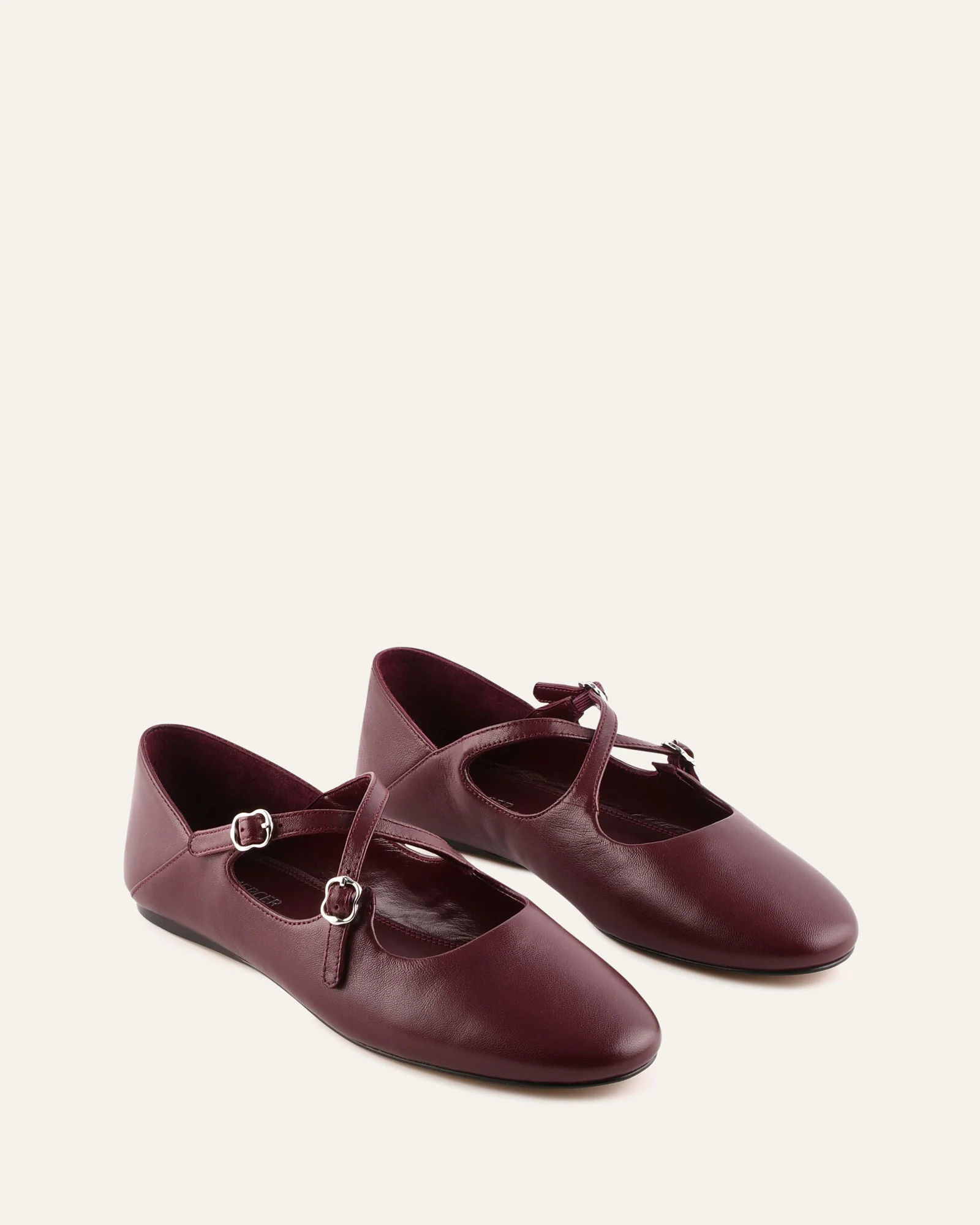 YASMINA CASUAL FLATS MERLOT LEATHER - Image 3