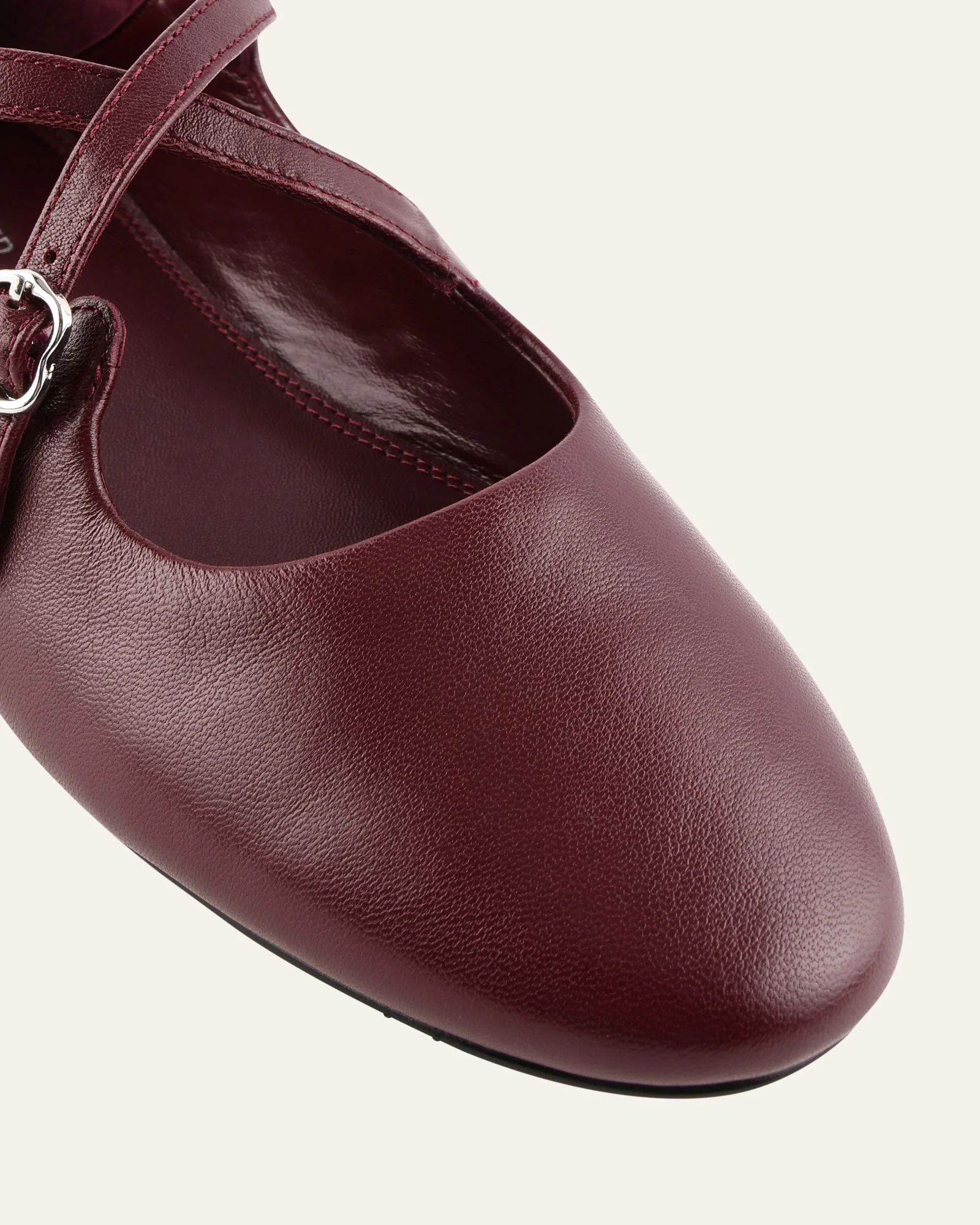 YASMINA CASUAL FLATS MERLOT LEATHER - Image 4