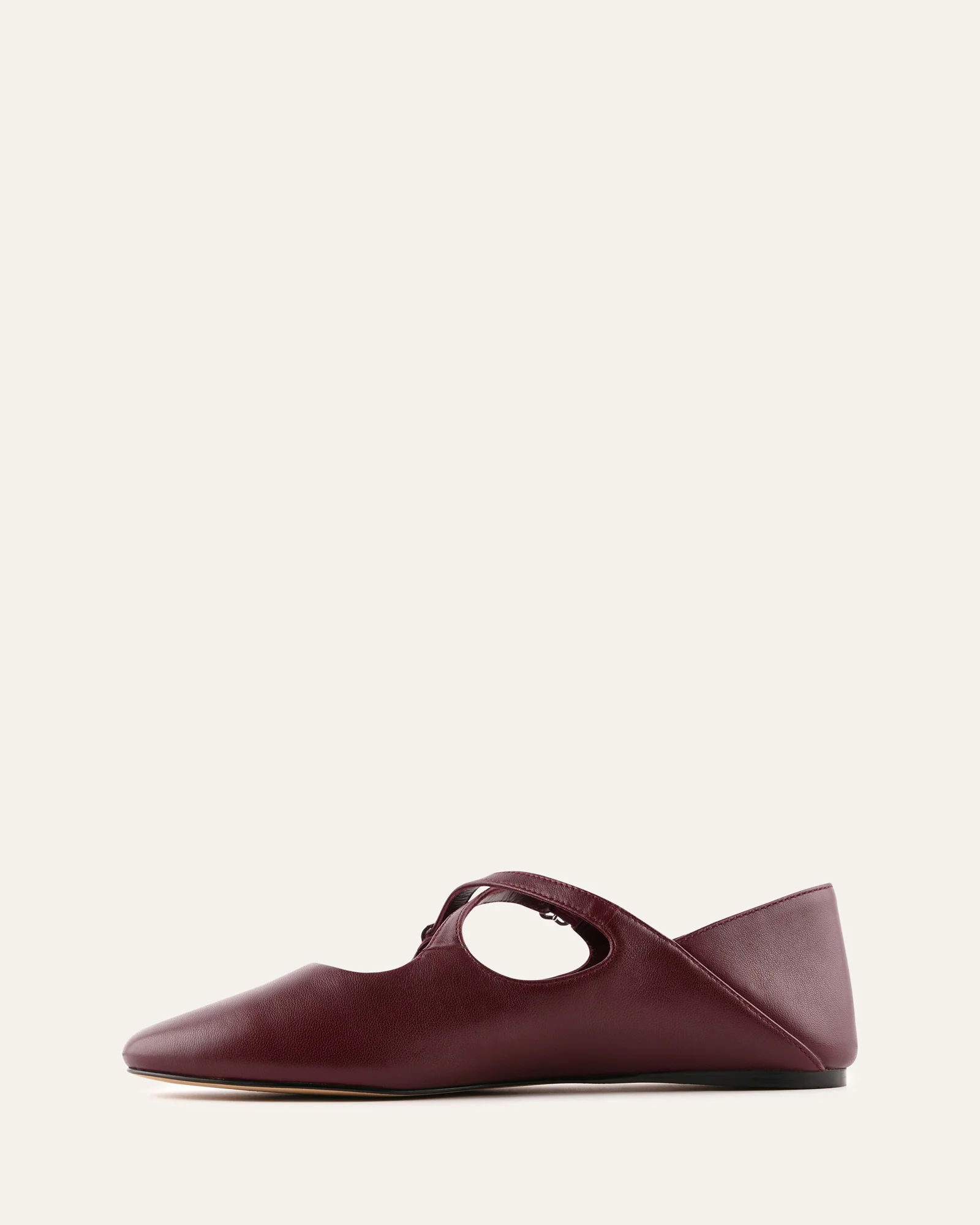 YASMINA CASUAL FLATS MERLOT LEATHER - Image 6