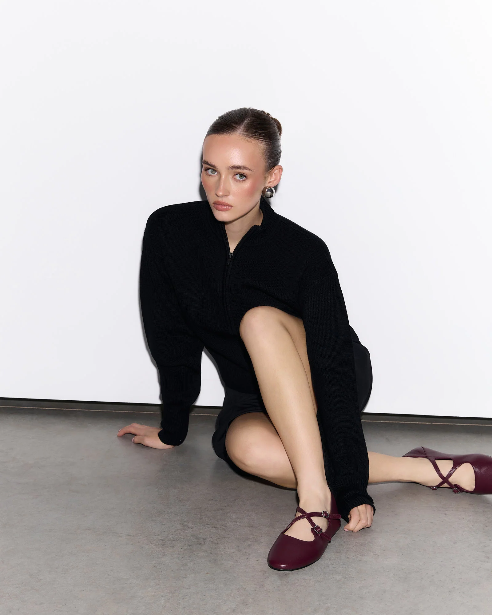 YASMINA CASUAL FLATS MERLOT LEATHER - Image 7